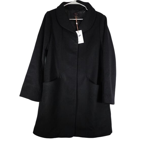 New Quince Women's Mod Italian Wool Cocoon Coat Preppy Black $170 Medium 3780 - Picture 3 of 9